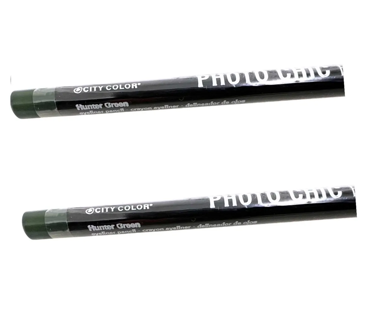 Pack of 2 City Color Photo Chic Eyeliner Pencil, Hunter Green