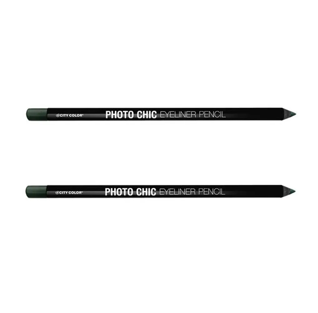 Pack of 2 City Color Photo Chic Eyeliner Pencil, Hunter Green