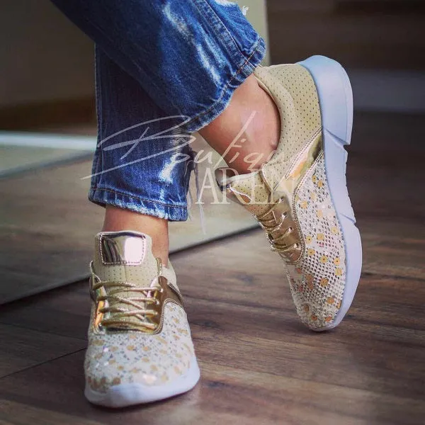 Pantofi casual dama Alameda aurii