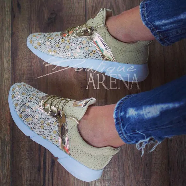 Pantofi casual dama Alameda aurii