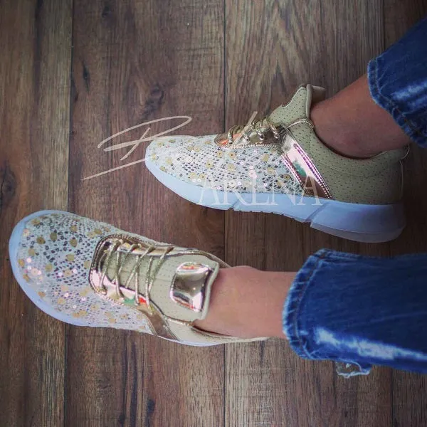 Pantofi casual dama Alameda aurii