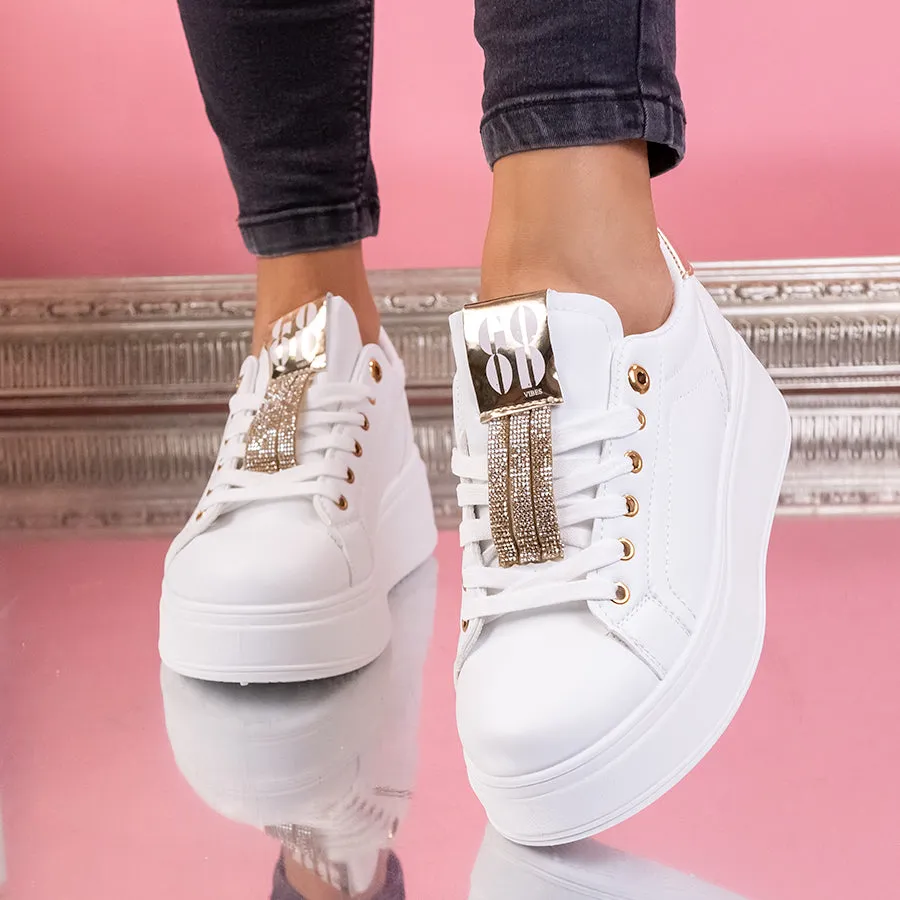 Pantofi sport Helena - White/Gold