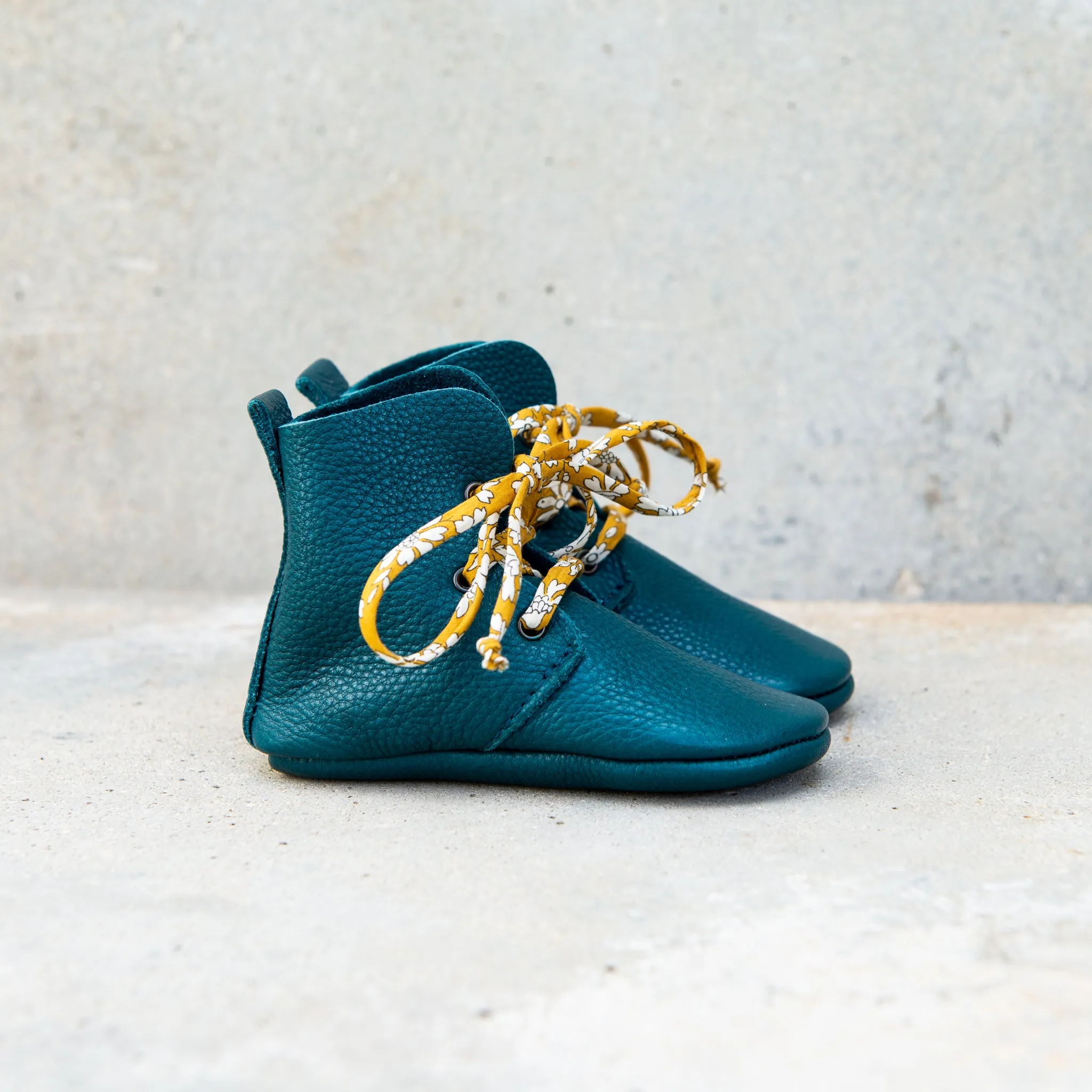 PETROL HIGH TOPS WITH LIBERTY PRINT LACES