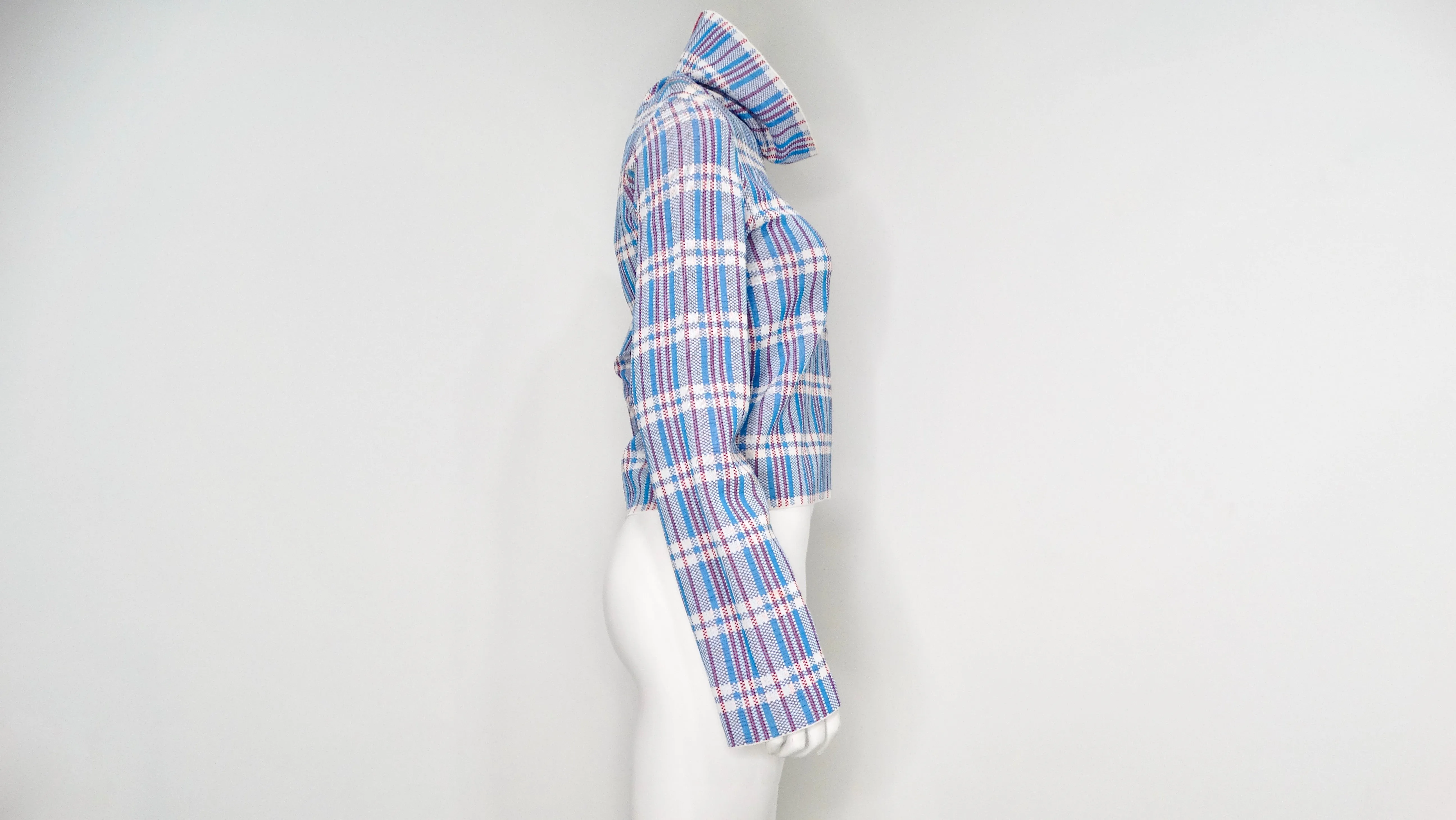 Phoebe Philo for Celine 2013 Runway Tartan Turtleneck Long-Sleeve Top