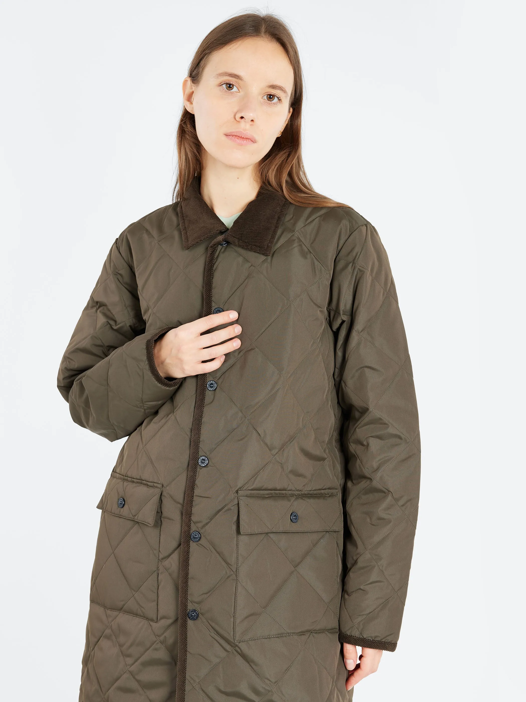Piping Long Down Coat