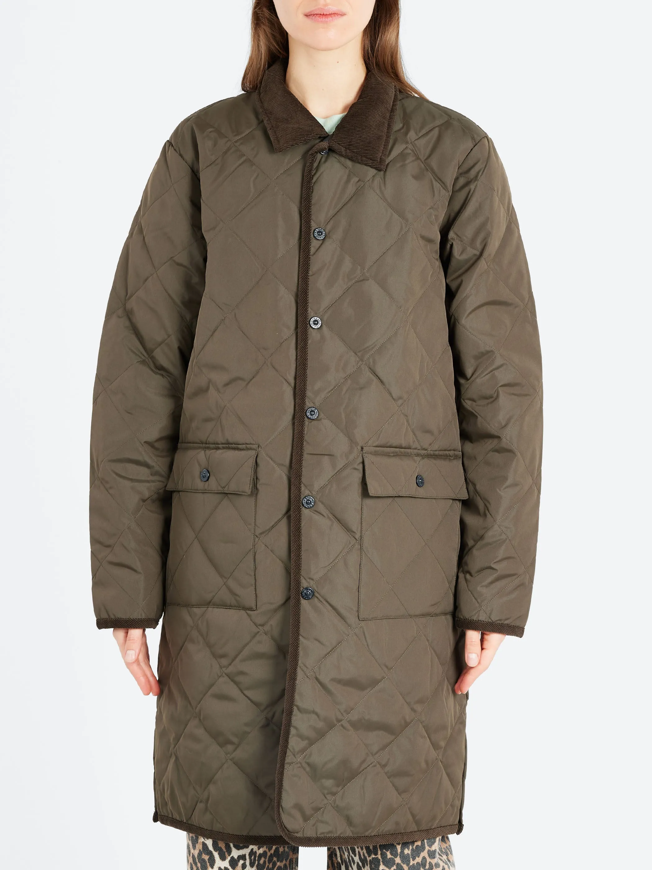 Piping Long Down Coat