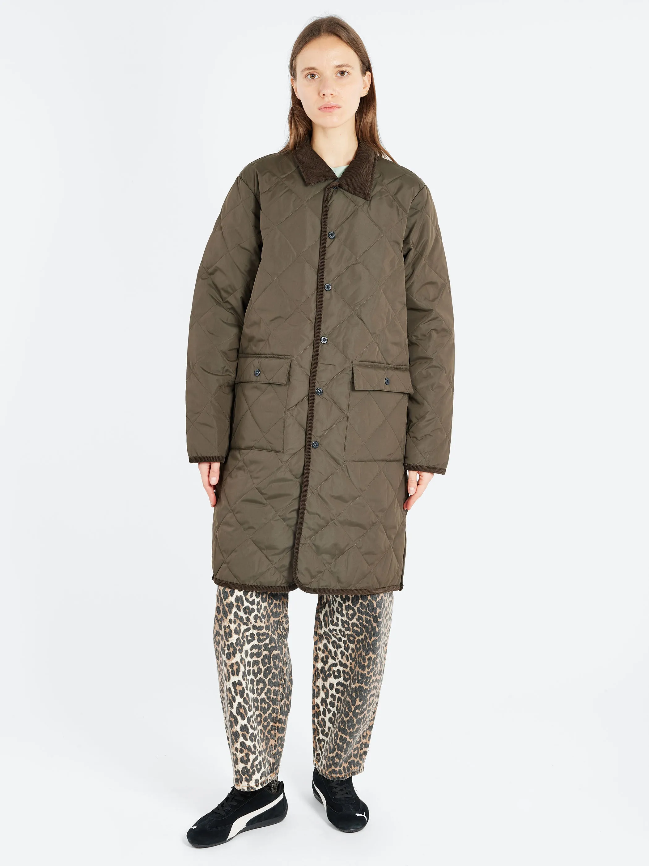 Piping Long Down Coat