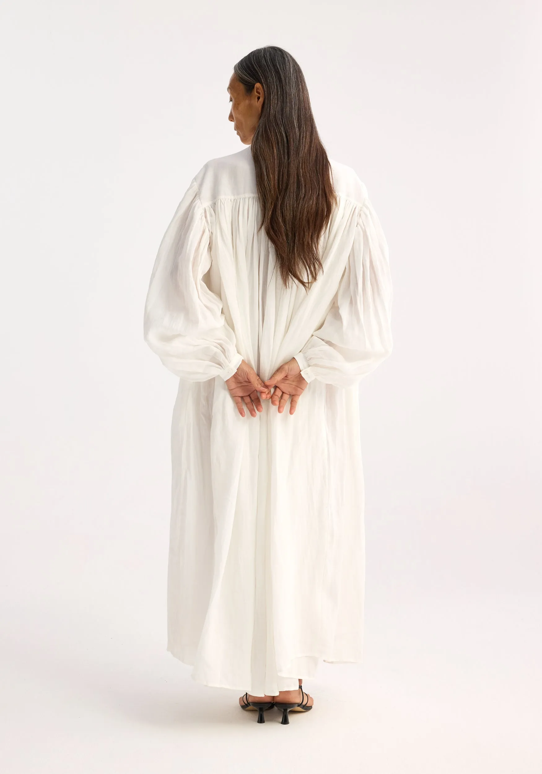 Pleated Ramie Dress