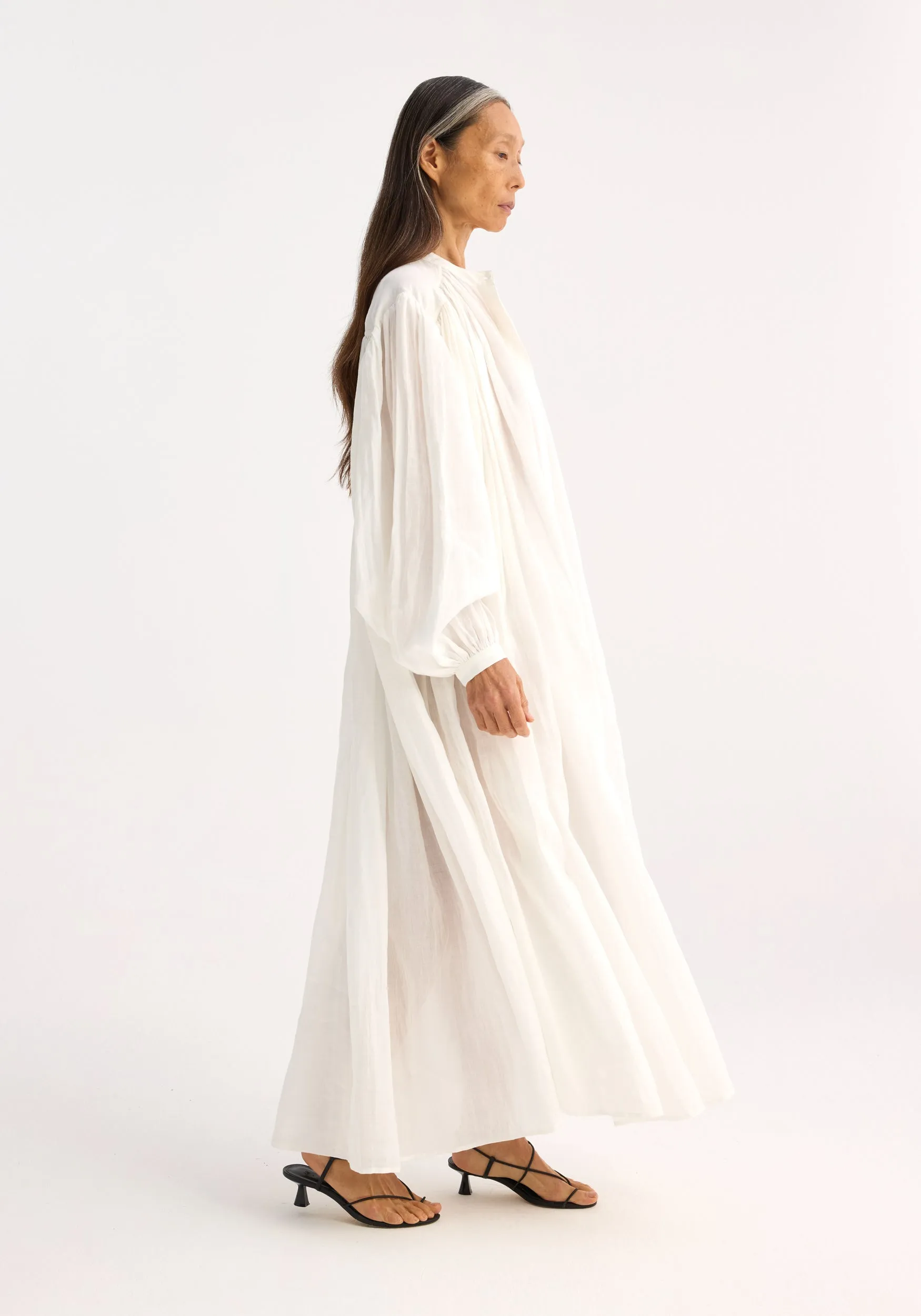 Pleated Ramie Dress