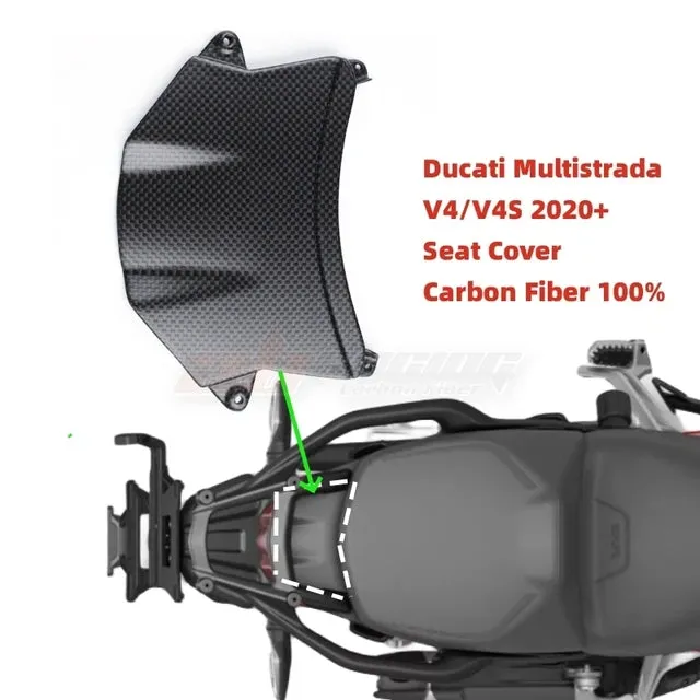 Rear Seat Cover Trim Cowling For Ducati Multistrada V4/V4S V4S Sport 2020 2023 Full Carbon Fiber 100%