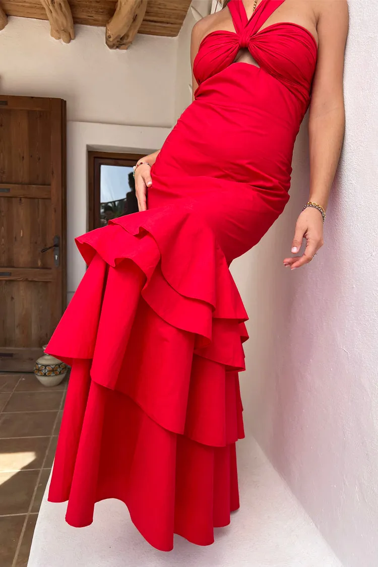 Red Eleni Maxi Dress