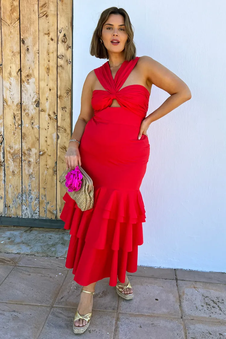 Red Eleni Maxi Dress
