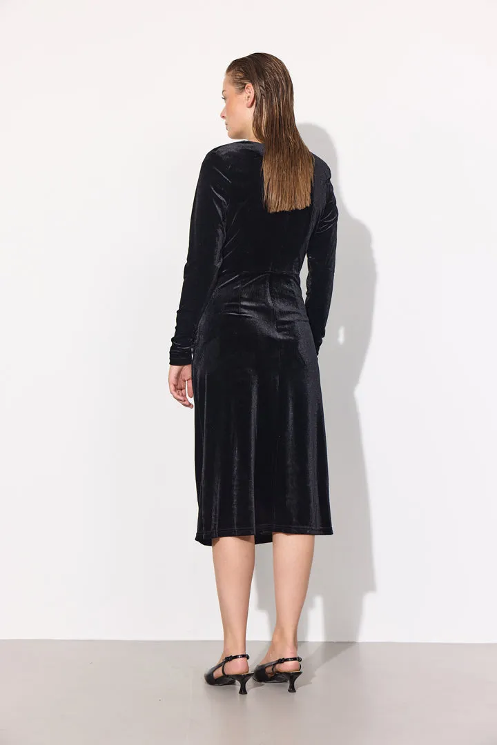 Saga velour dress - Black