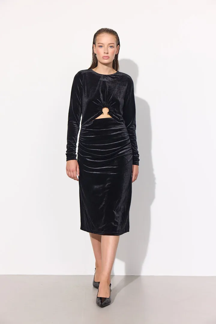 Saga velour dress - Black