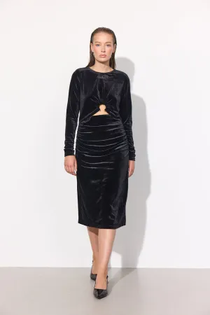 Saga velour dress - Black