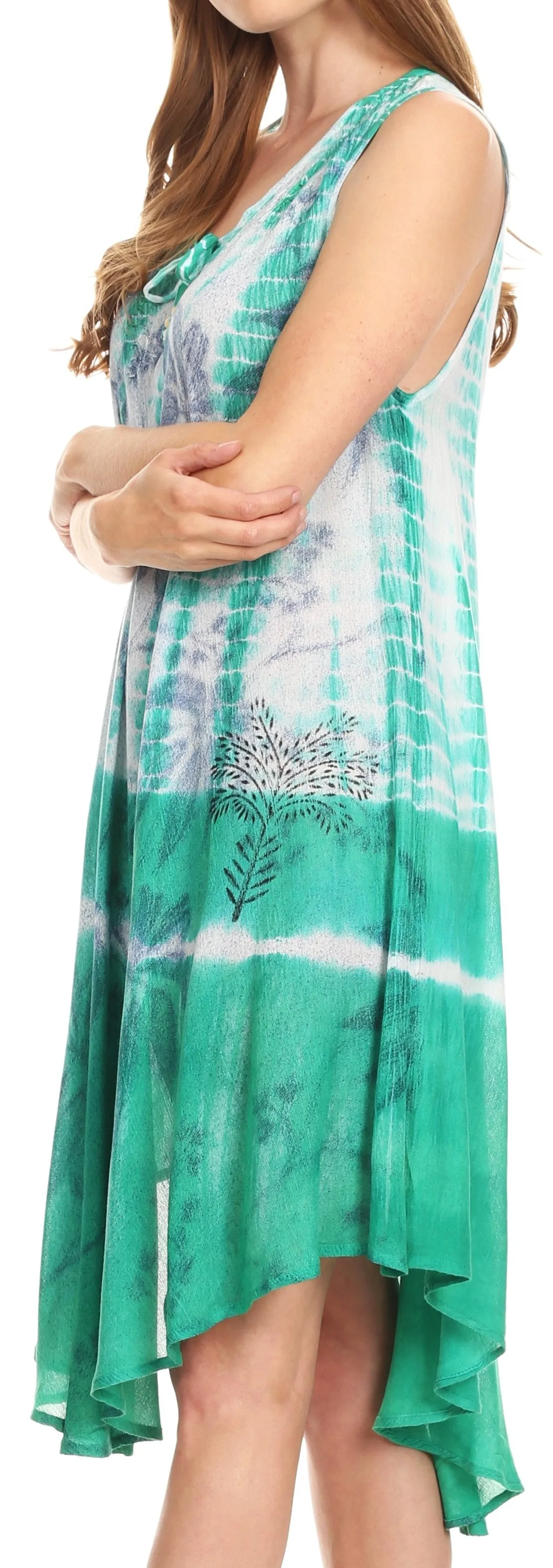 Sakkas Etta Women's Sleeveless Casual Summer Maxi Loose Fit Tie Dye Long Dress