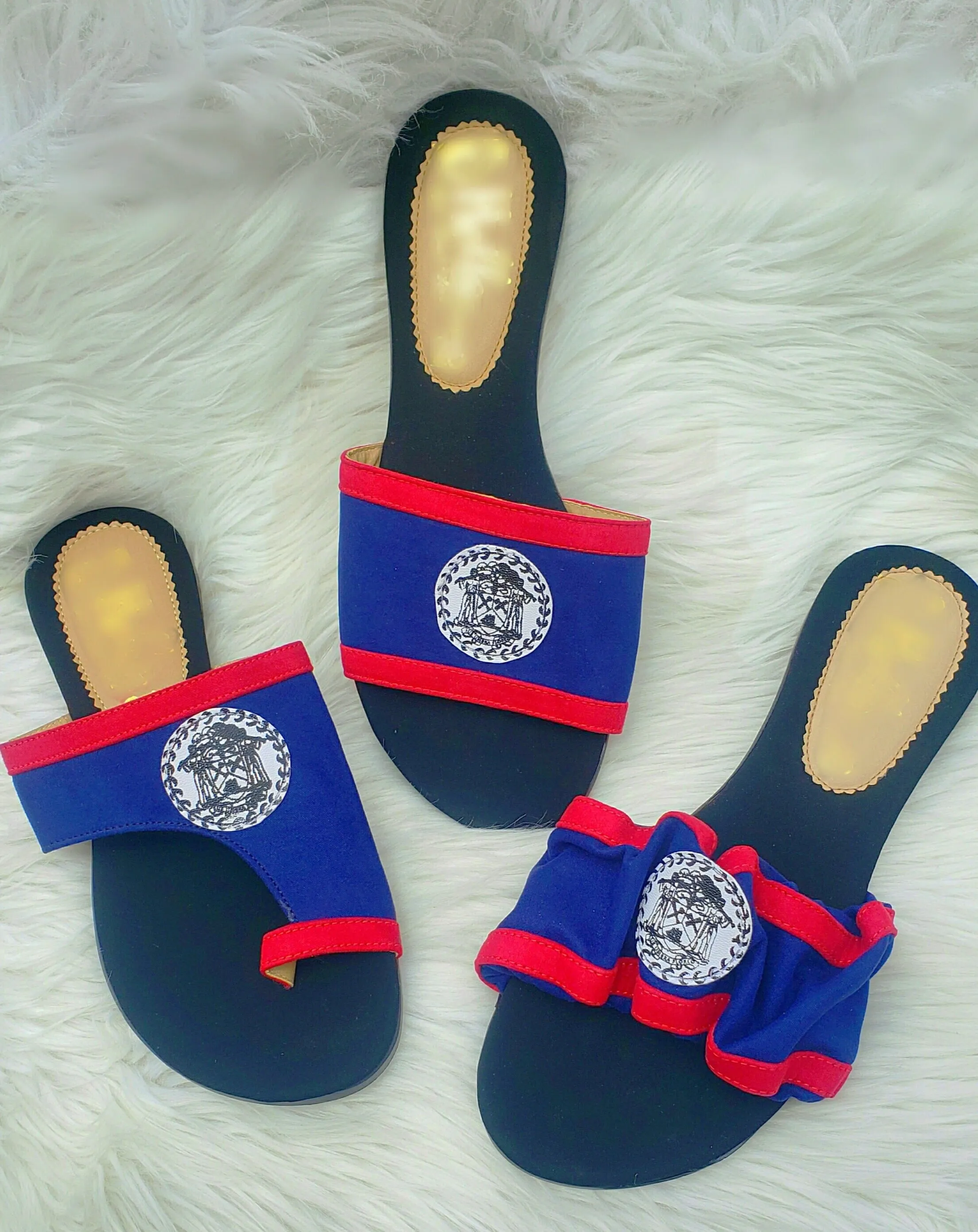 Scrunchie Belize Flag Slippers