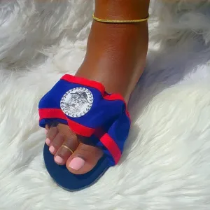 Scrunchie Belize Flag Slippers