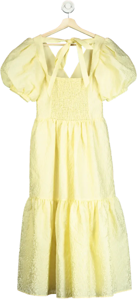 Self-Portrait Yellow Midi Dress UK 8