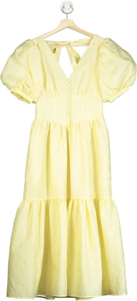 Self-Portrait Yellow Midi Dress UK 8