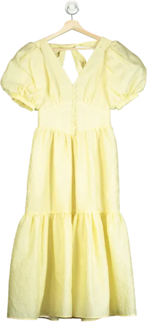 Self-Portrait Yellow Midi Dress UK 8