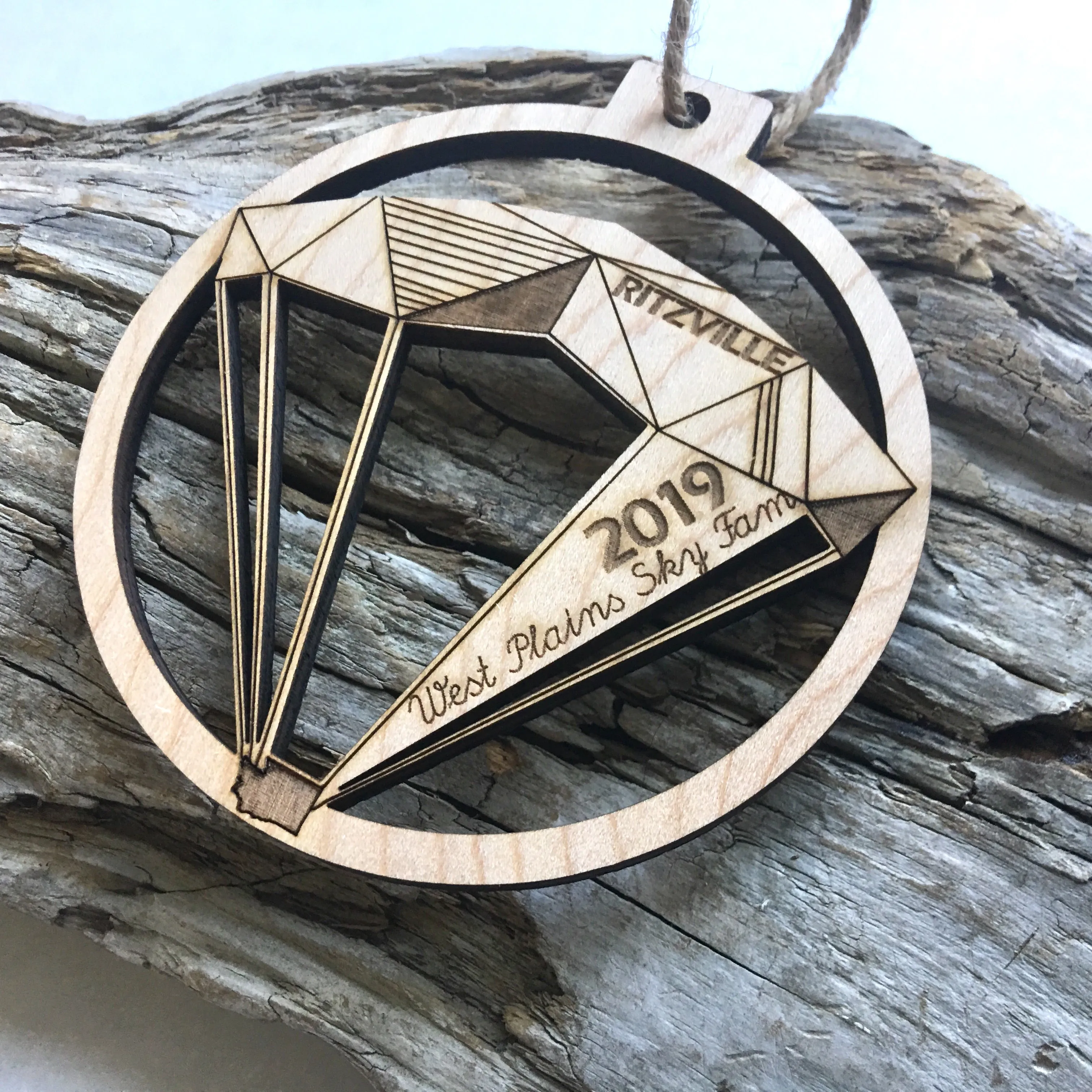 Skydive Parachute - Skydiving Engraved Wood Christmas Ornament