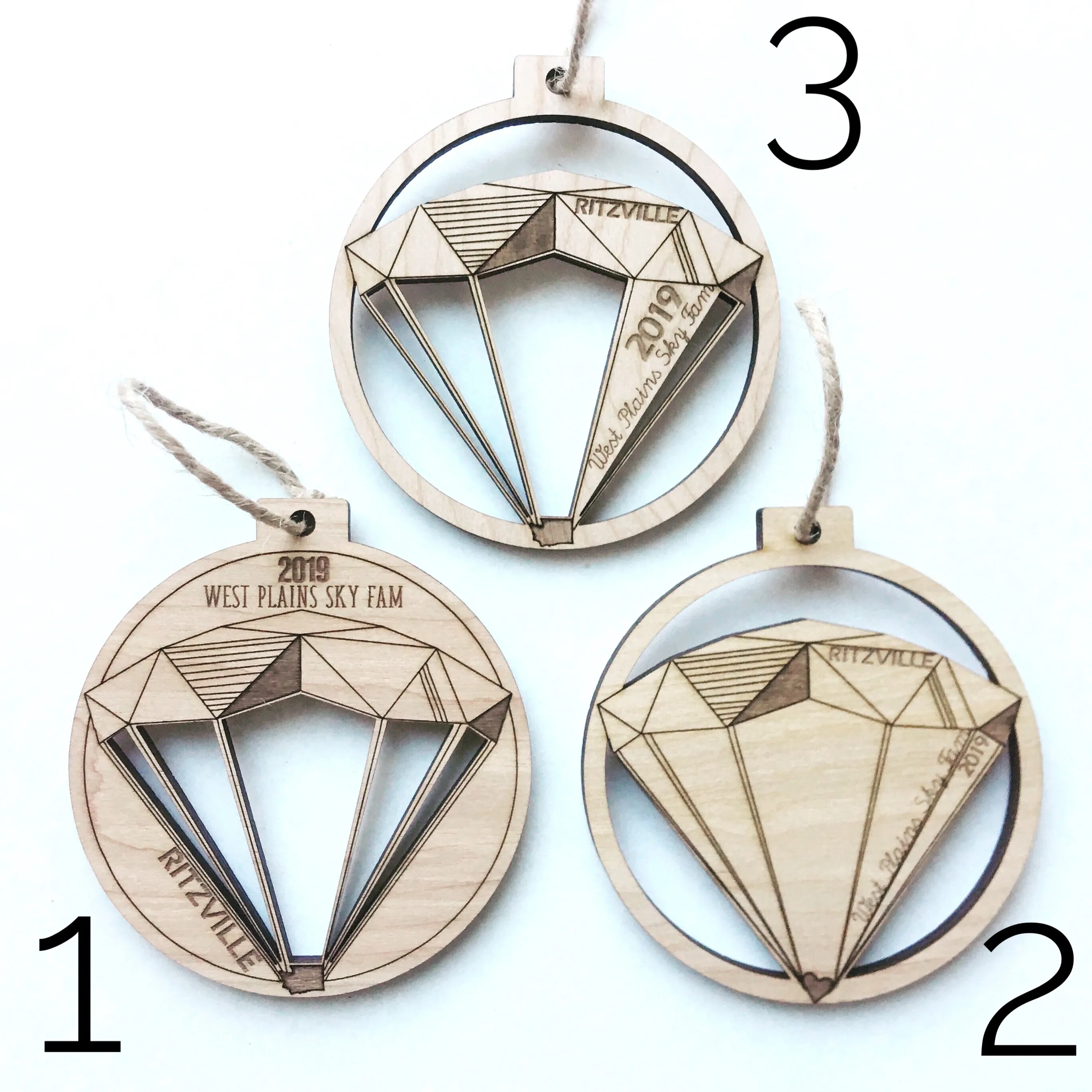 Skydive Parachute - Skydiving Engraved Wood Christmas Ornament