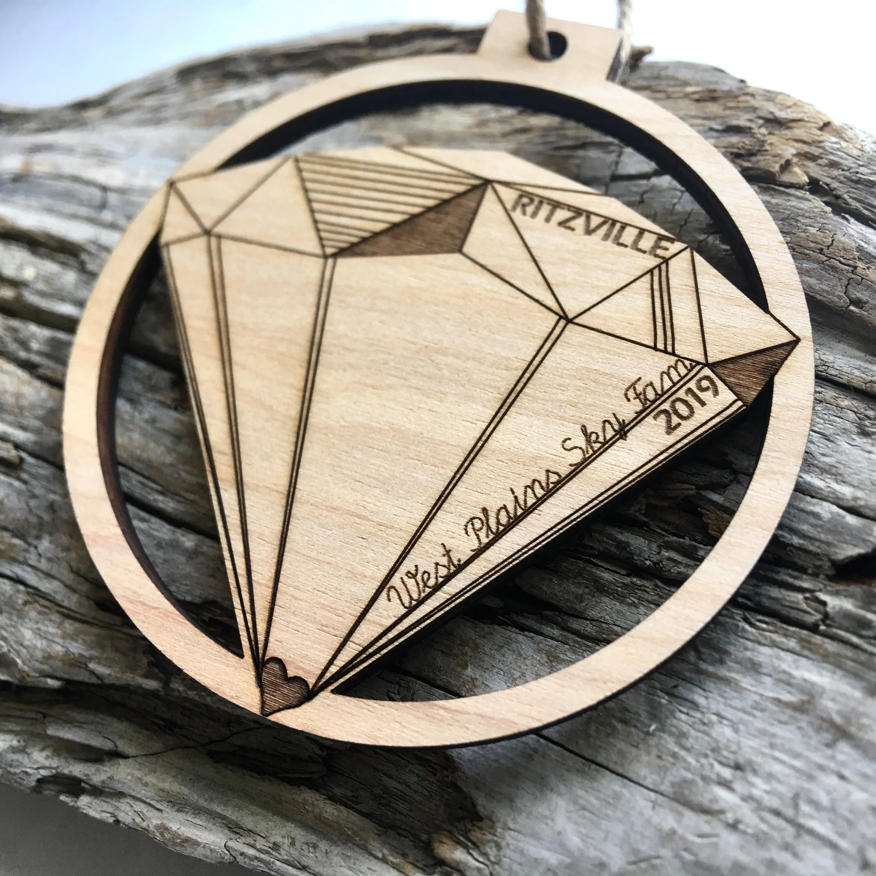 Skydive Parachute - Skydiving Engraved Wood Christmas Ornament