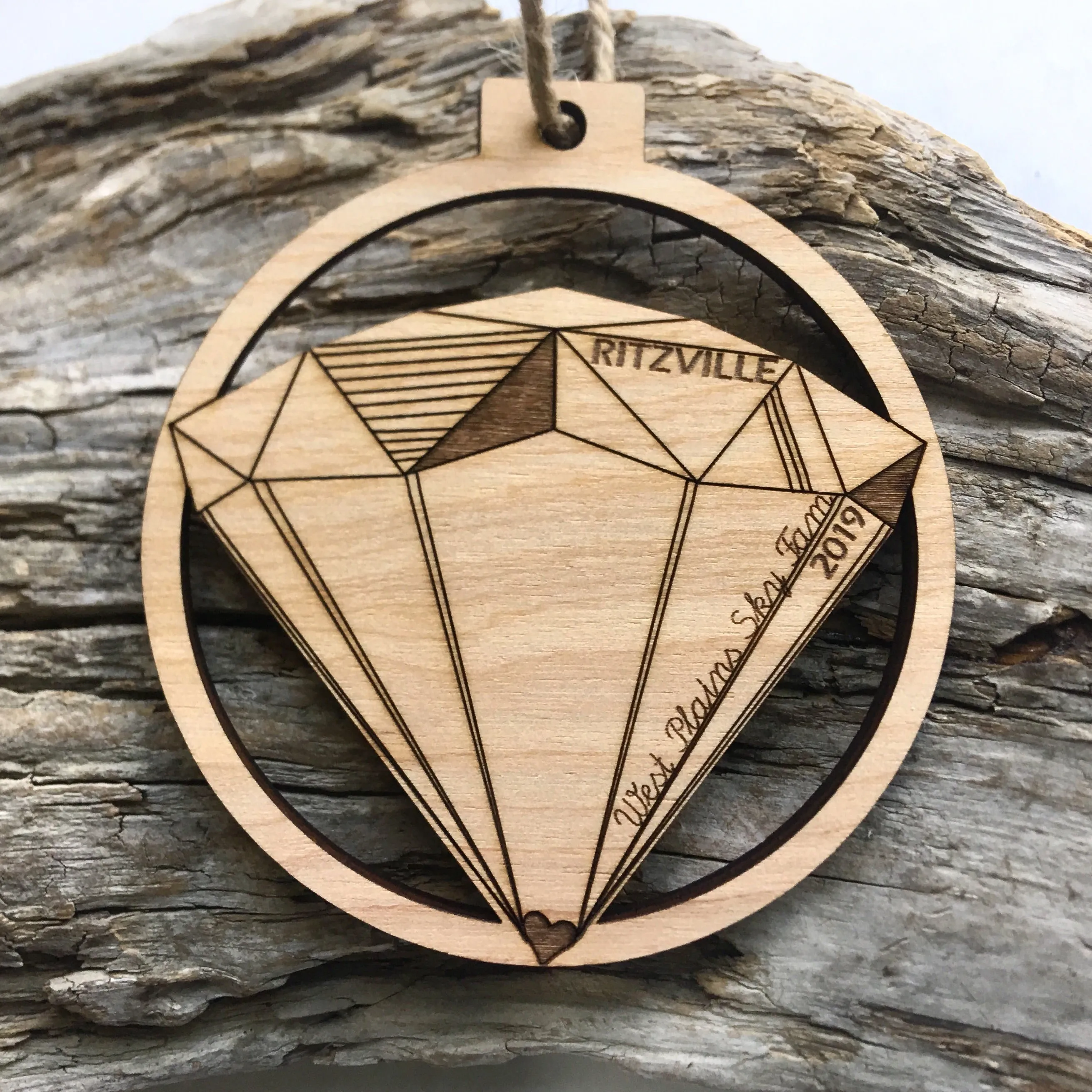 Skydive Parachute - Skydiving Engraved Wood Christmas Ornament