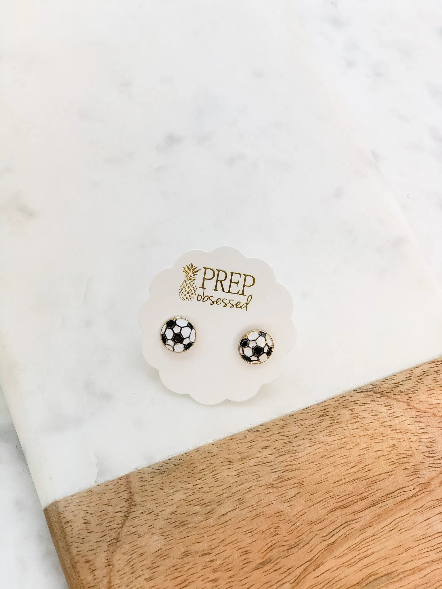Soccer Ball Signature Enamel Studs by Prep Obsessed