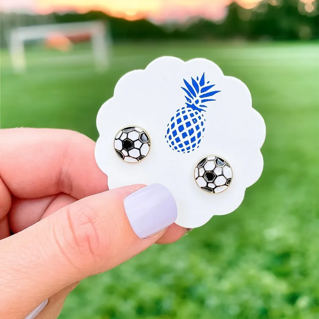Soccer Ball Signature Enamel Studs by Prep Obsessed