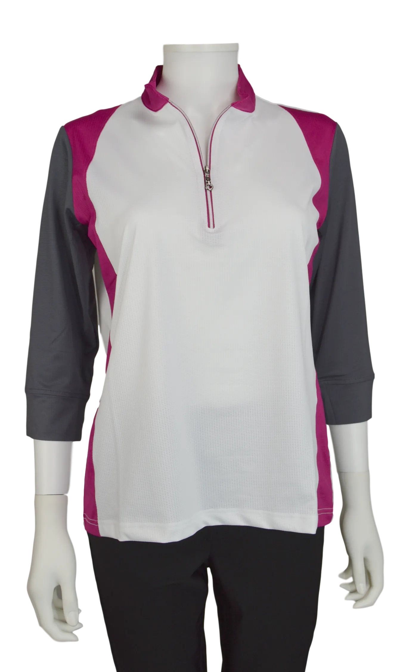 Sport Haley Della Color Block 3/4 Sleeve Mock