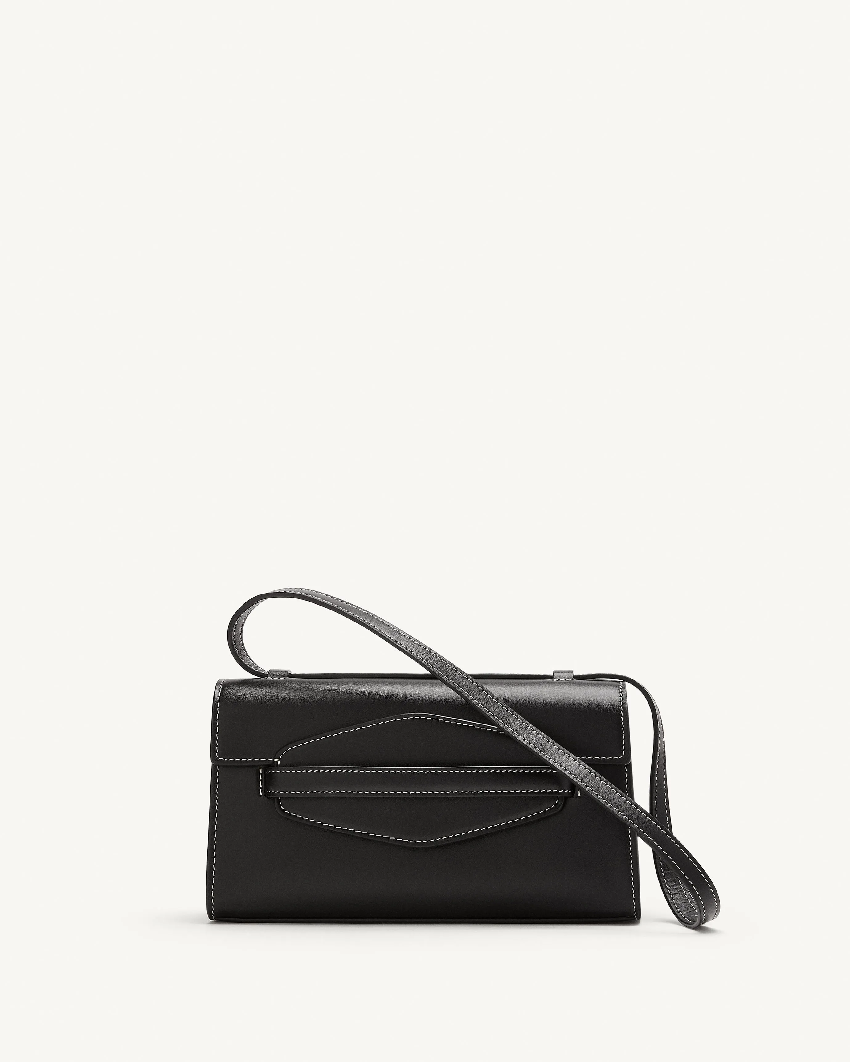 Sport Shoulder Bag in Black Leather