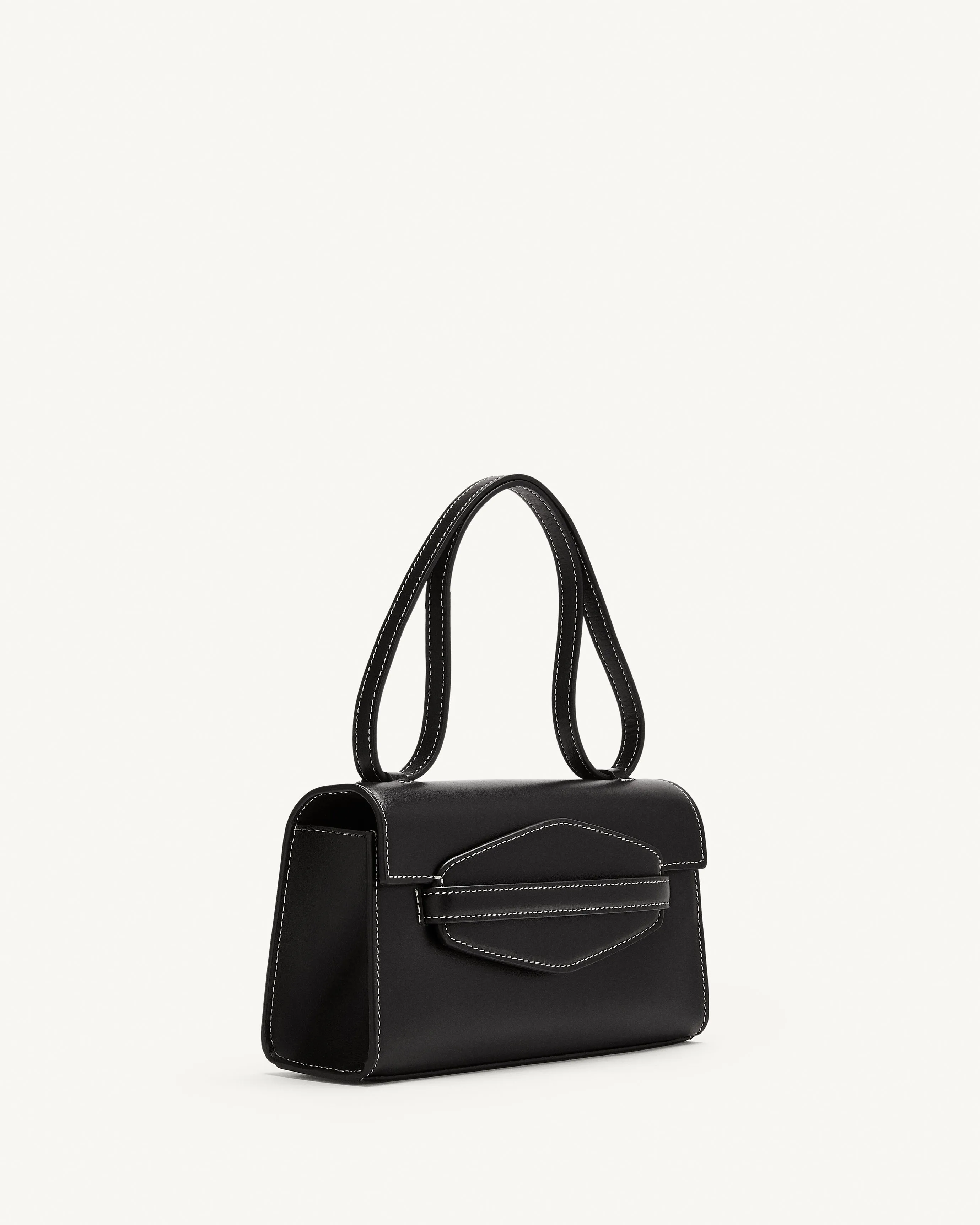 Sport Shoulder Bag in Black Leather