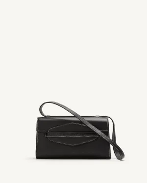 Sport Shoulder Bag in Black Leather