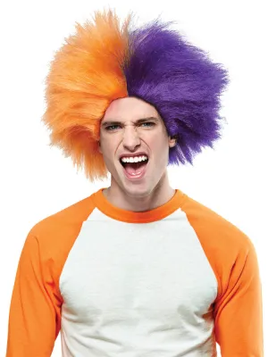 Sports Fun Wig Orange Purple Adult Unisex