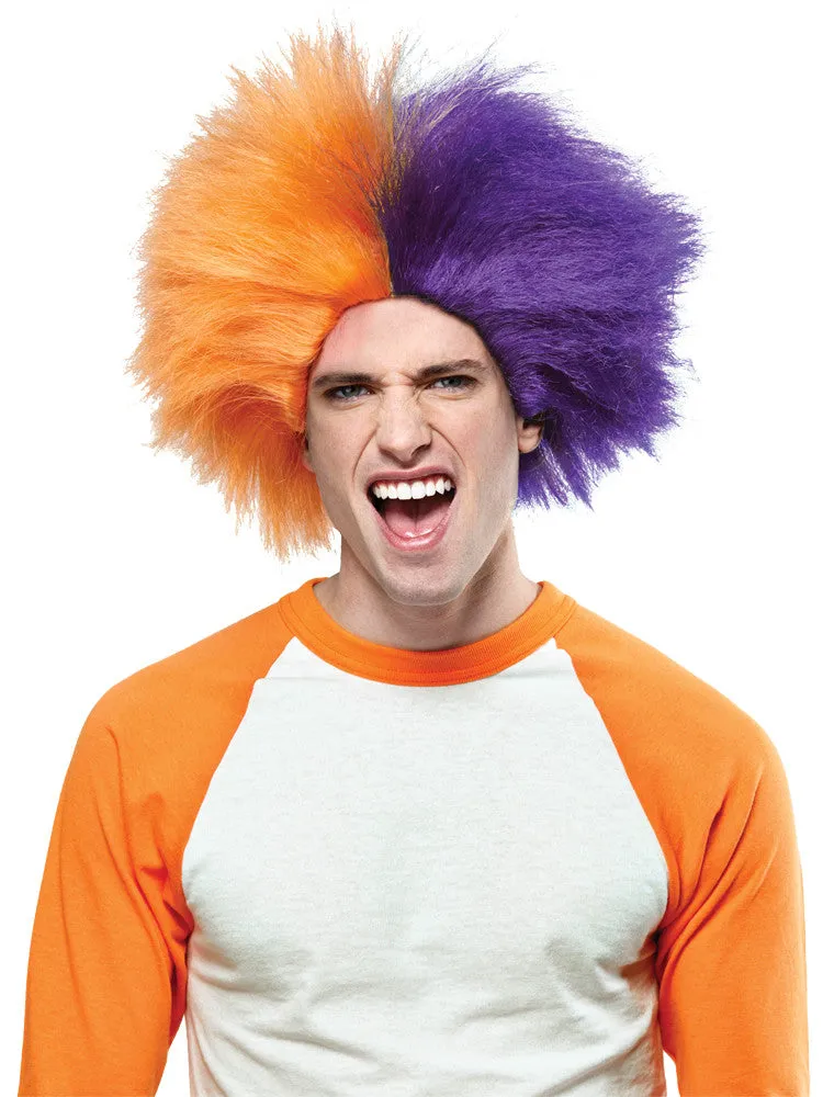 Sports Fun Wig Orange Purple Adult Unisex