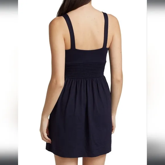 Susana Monaco V-neck Smock Waist Dress In White NWT Size XS