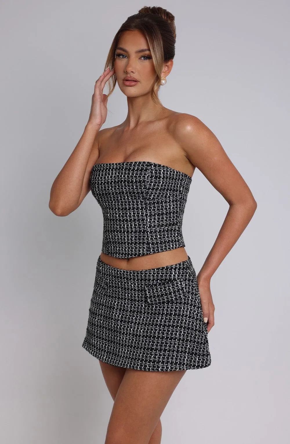 Tabitha Mini Skirt - Black/White