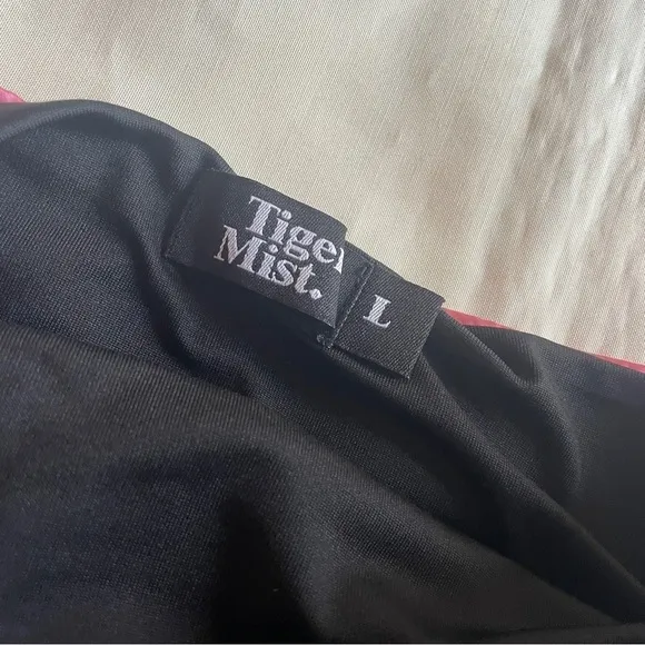 Tigermist- Black Strapless Mini Dress with Pink Bow Size Large NO GLOVES