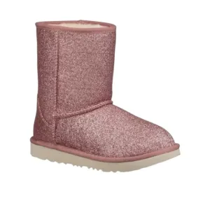 UGG Classic Short II Glitter Pink Boots Kids Girls size 7