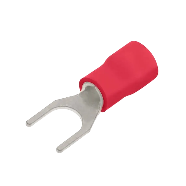 Unicrimp QRF4N Red Fork Terminal 4mm (Narrow) (100 Pack)
