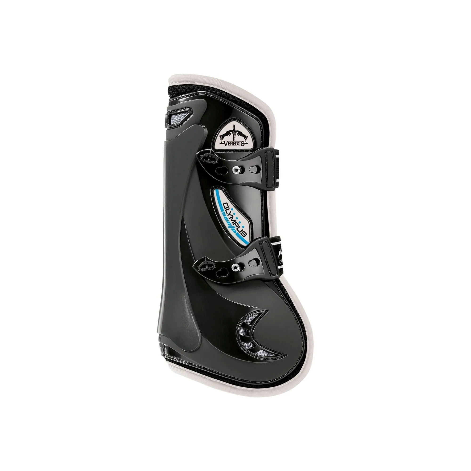 Veredus Olympus Vento Tendon Boot - Horse Front Leg - Black with Ivory Edging