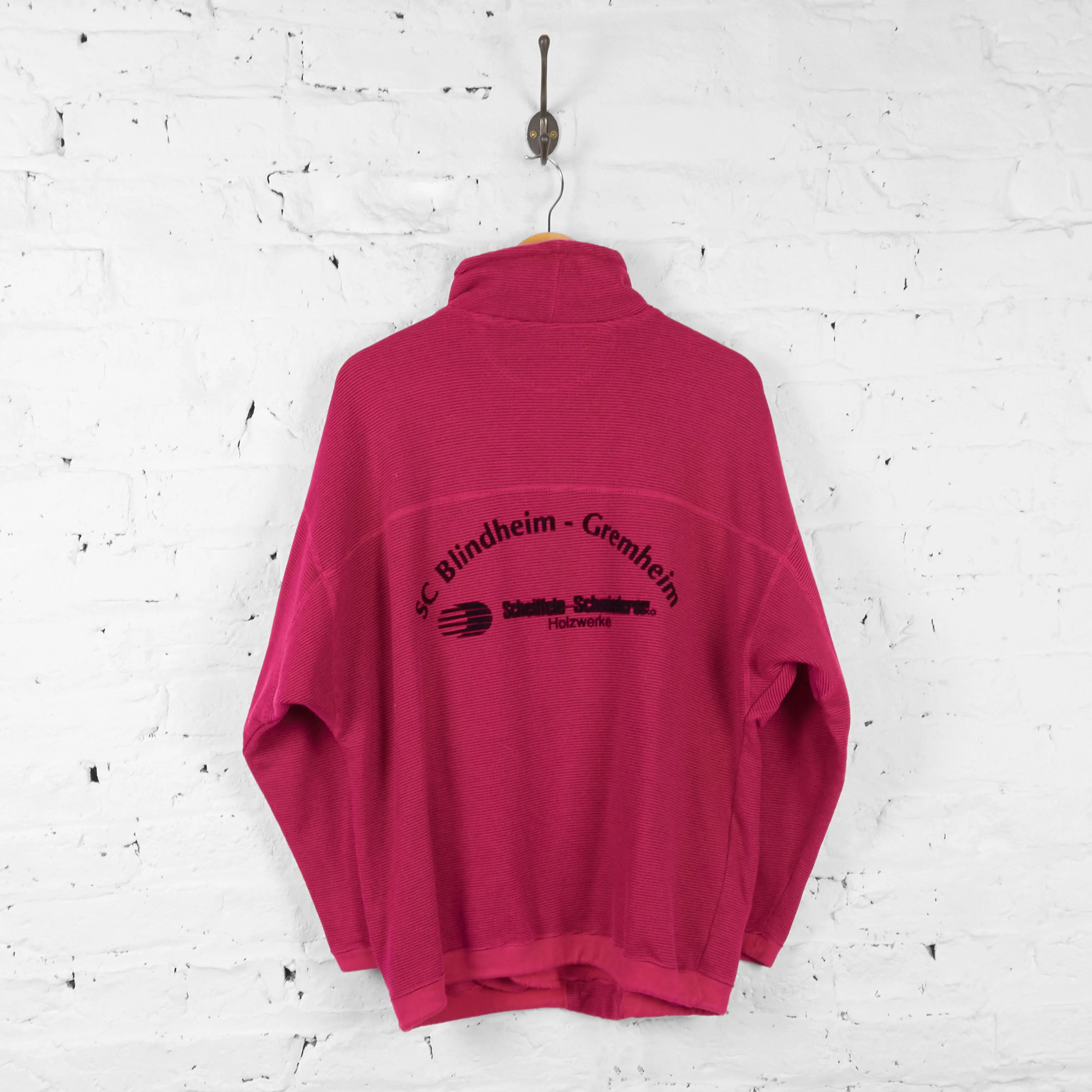 Vintage Adidas Colours Of Sport 1/4 Zip Up Fleece - Pink - L