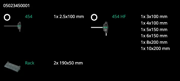 Wera 454/7 Hf Set 1 T-Handle Hexdriver