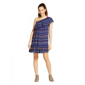 Xhilaration Women's One-Shoulder Shift Dress Navy XS