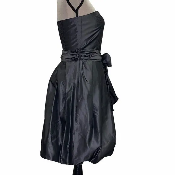 ZARA Black Bow Strapless Bubble Dress Size Small