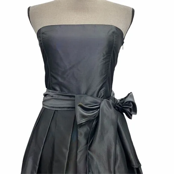 ZARA Black Bow Strapless Bubble Dress Size Small