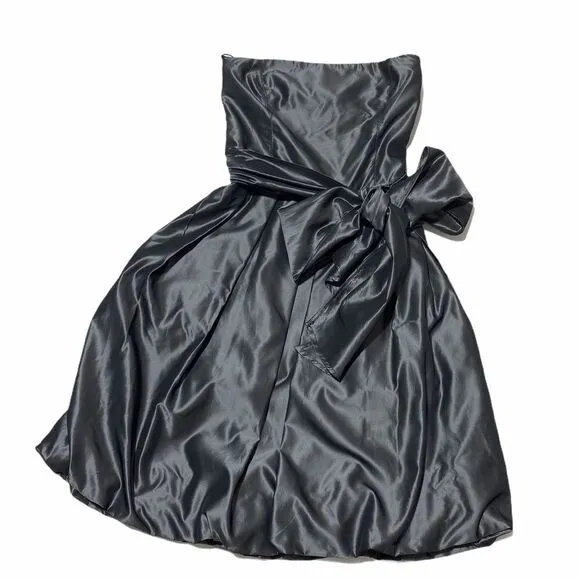 ZARA Black Bow Strapless Bubble Dress Size Small