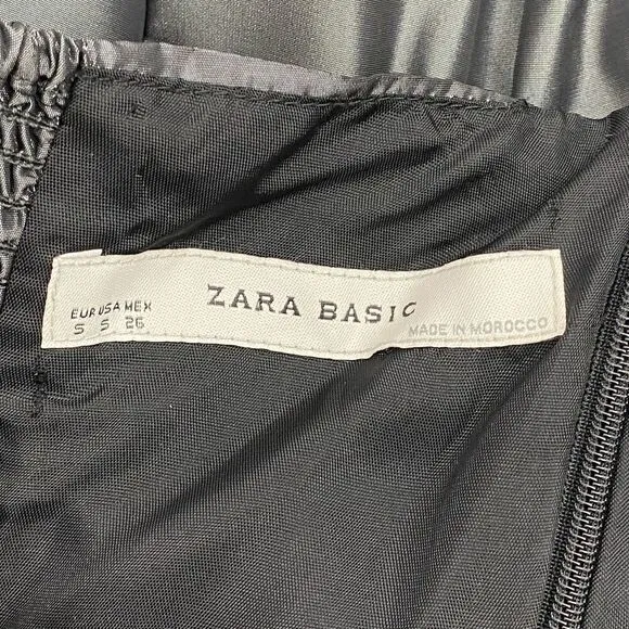 ZARA Black Bow Strapless Bubble Dress Size Small